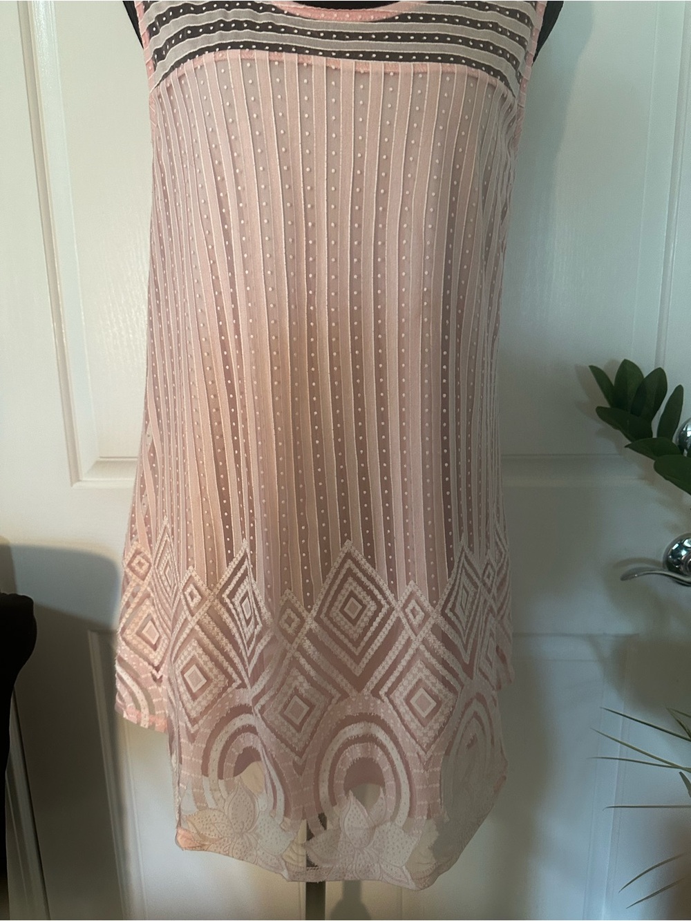 Siren Lily Blush Pink Sleeveless Embroidered Maternity tunic